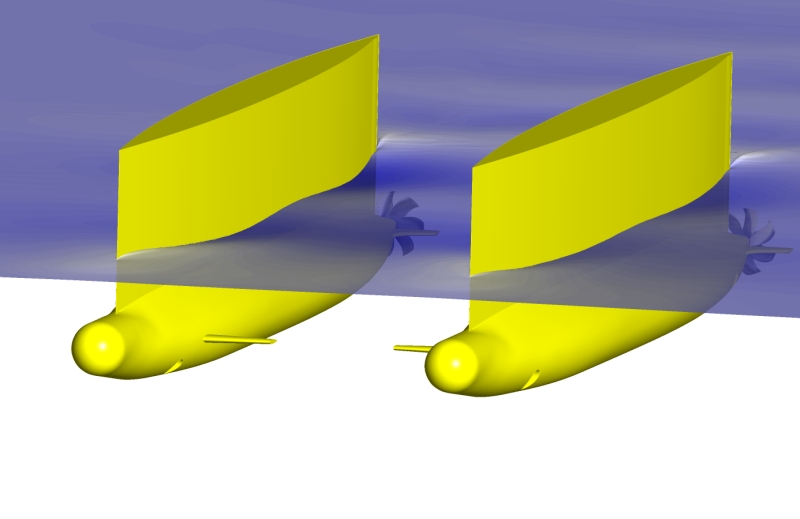 CFD-Simulation eines SWATH-Schiffes im Seegang